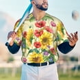 thumbnail image 6 of Daiia Sunflower Cornflower Poppy Mens Baseball Jersey Button Down Shirts Short Sleeve Sports Uniforms-XX-Large, 6 of 9