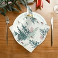 thumbnail image 2 of 4 Pack 20'' x20" Satin Table Napkins Dinner Napkins for wedding Party Decoration events Vintage Christmas Winter Scene, 2 of 6