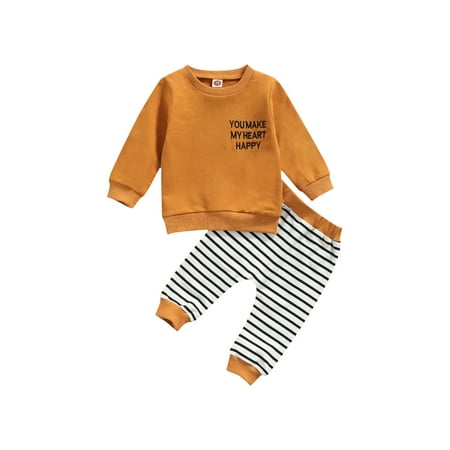 

Newborn Baby Boy Outfits Long Sleeve Sweatshirt Pullover Top Jogger Pants Set Tracksuit Infant Fall Winter Clothes 2PCS