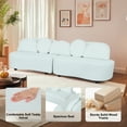 thumbnail image 3 of Sxbhfuj Sectional Sofa for living room, Teddy Velvet Sofa with Removable Cushion, Comfortable loveseat couches, Suitable for Small Apartments, Living Room, Beige, 3 of 5