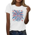 thumbnail image 5 of Axiiglly T Shirts for Women Flag Print Cotton Shirts Casual Crew Neck 4th of July T-Shirt Patriotic Graphic Tee Independence Day Short Sleeve Tops, 5 of 8