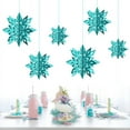 thumbnail image 1 of Adornos navideños de papel 3D con forma de copo de nieve, cadena de seis piezas, colgante para tienda, colgante de copo de nieve, 1 of 5