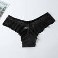 thumbnail image 2 of Penkiiy Women Floral Lace Panties Sexy Hipster Underwear V-Shape Waistband Underwear L Black, 2 of 3