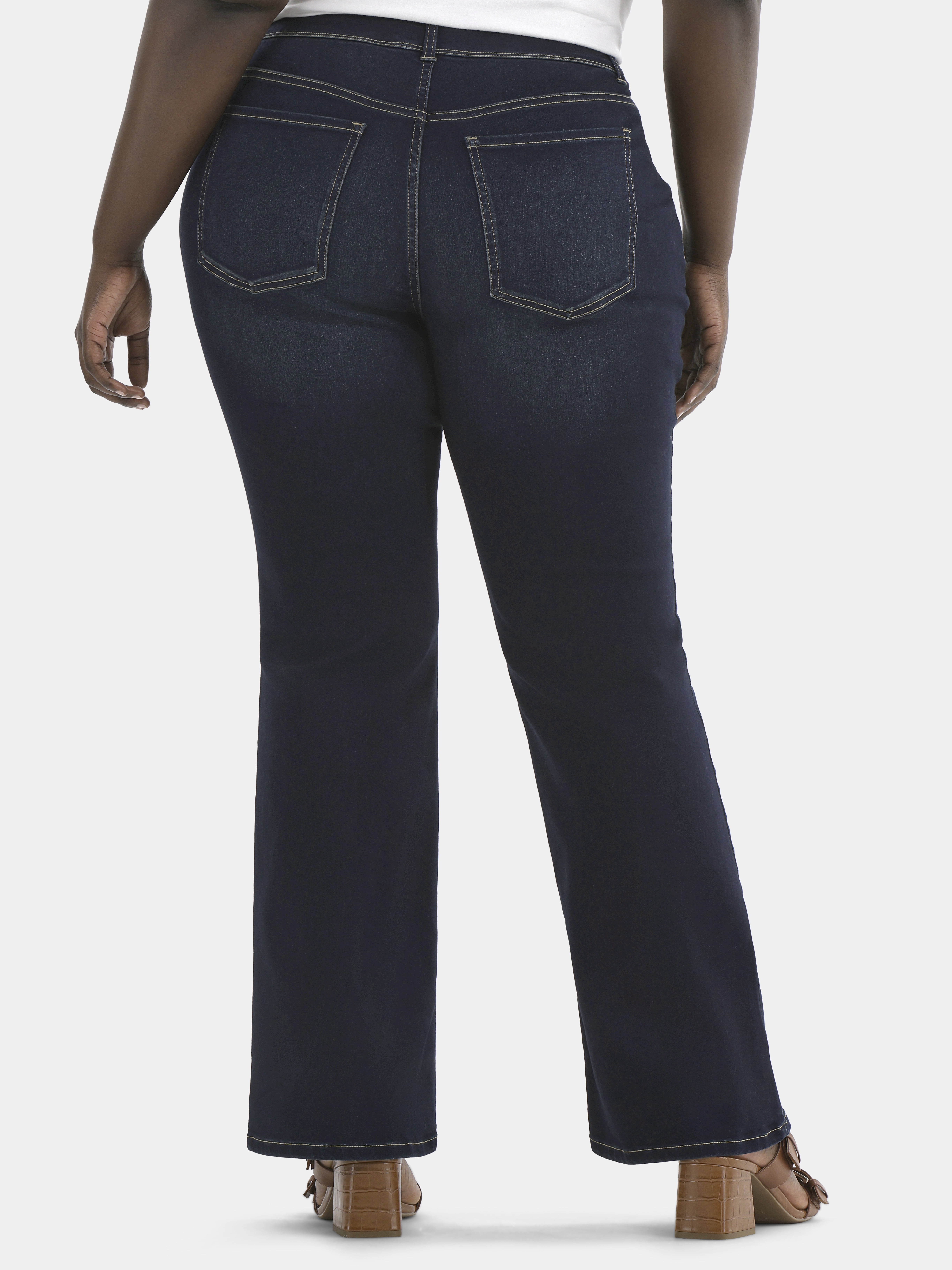 Terra & Sky Women's Plus High Rise Bootcut Jeggings, Sizes 0X-5X