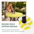 thumbnail image 4 of Round Outdoor Tablecloth with Umbrella Hole and Zipper, Yellow Moire Tablecloth with Elastic Waterproof, Water Ripple Stripe Farmhouse Patio Table Covers for 36" - 44" Picnic Pool Tables, 4 of 9