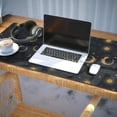 thumbnail image 3 of Long Mouse Pads for Desk,Dark Blue Sun Moon Wreath Pattern Desk Mats on Top Of Desks, Desk Mouse Pad Extra Large with 3mm Non-Slip Base and Stitched Edge for Gaming,Office,Work,Home 35.4"x15.7", 3 of 6