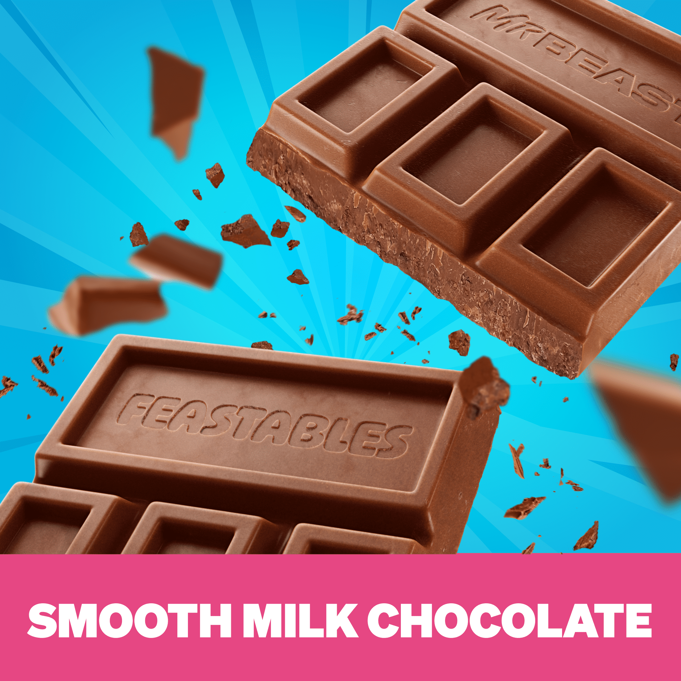 Feastables MrBeast Milk Chocolate Bars, Variety Gift Pack, 2.1 oz (60g), 4 count