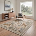 thumbnail image 2 of KUETH 8x10 Contemporary Organic Rug for Living Room, Large Machine Washable Soft Low Pile Non Slip Backing Area Rug, BEIGE BLOOM Rug for Bedroom Office, 2 of 5