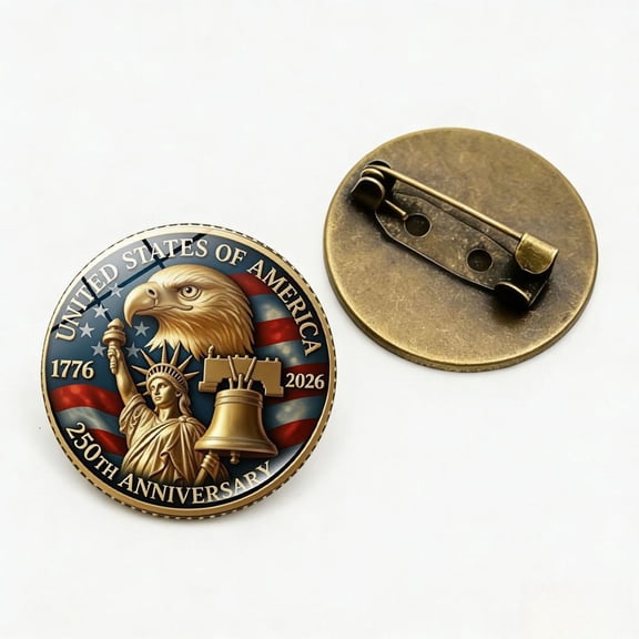 250th Anniversary of the United States Commemorative Pin 1776-2026 American Patriotic Badge Statue of Liberty Liberty Eagle Brooch for Clothing Backpack Hat Accessories