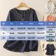 thumbnail image 3 of Vestidos Casuales Para Mujer, Blusas De Mujer De Moda Blusa de moda para mujer con botones bordados de lino sintético y cuello redondo y manga corta, 3 of 9