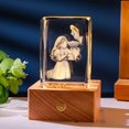 thumbnail image 1 of Luz nocturna cuadrada de cristal tallado interior 3D, decoración de base occidental con Bluetooth, pareja de estudiantes, regalo creativo de cumpleaños y Navidad, 1 of 4