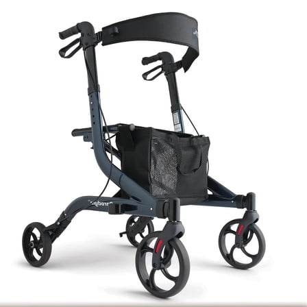 Medline Rolling Walker, Knockdown Rollator, Navy Blue, 300-lb Capacity, Aluminum