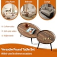 thumbnail image 5 of Nesting Coffee Table Set of 2, Walnut Coffee Tables for Living Room, Mid Century Modern Nesting Side Tables for Living Room, End Table for Small Spaces Sofa Bedside Balcony, 5 of 8