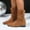 Brown, variant on Bnwani Women Boots Winter Fashion Pointed Toe Low-Heel Thick Chunky Mid-Calf Ankle Casual Solid Boot Brown Size 5.5