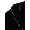 thumbnail image 4 of Forever 21 Piped-Trim Modal Robe, Color-Black, Size-L, 4 of 6