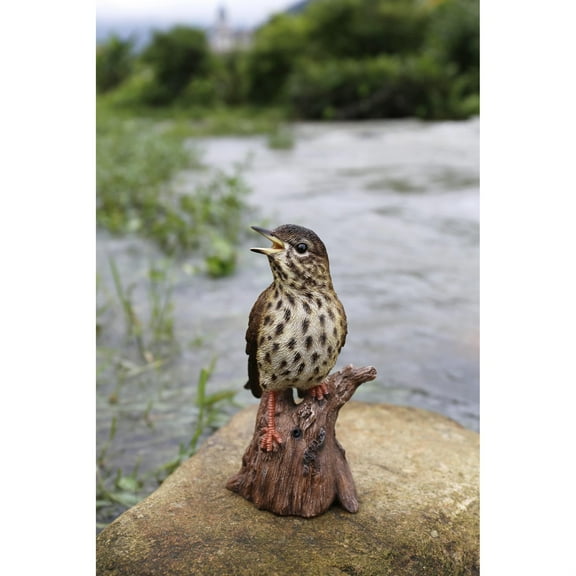 Hi-Line Gift 10” Songbird Garden Statue, Durable Polyresin