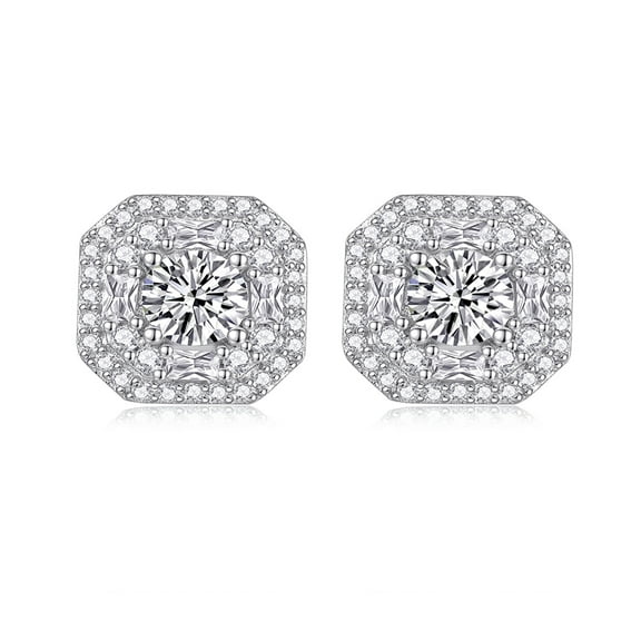 0.5ct*2pcs/S925 Silver Moissanite Earrings for Men and Women, Temperament and Fashion, Party, Engagement, Wedding, Gift for Man and Woman, Wedding Anniversary, GRA Certificate, 18K Platinum Plated