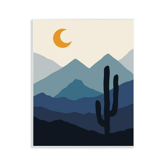 Stupell Industries Night in the Desert Abstract Painting Unframed Art Print Wall Art, 11 x 14