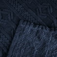 thumbnail image 3 of BNM Fleece Boho Knit Jacquard Blanket, Full/ Queen, Navy Blue, 3 of 8