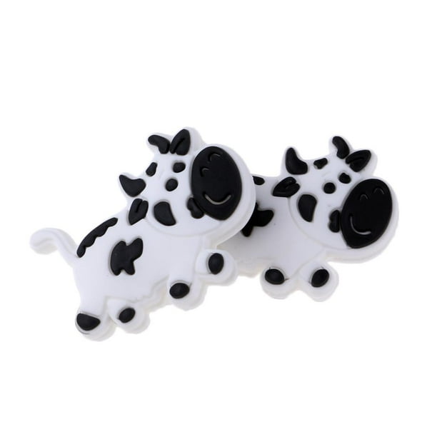 2 amortiguadores de vibración de silicona para raquetas de tenis - Conejo Blanco Vaca blanca
