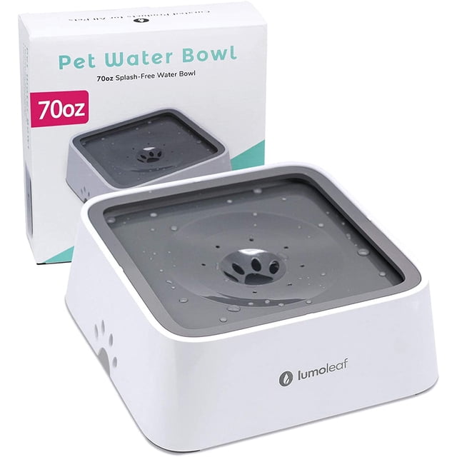Tazon de agua LumoLeaf Tazon para perros 70oz 2L Antideslizante con filtro de reemplazo