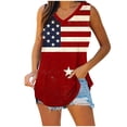 thumbnail image 6 of TEAJOPSUU Red White Blue Tank Tops for Womens Sleeveless Stars and Stripes V-Neck Comfy Blouses Summer Going Out Wear B-Red, 6 of 6