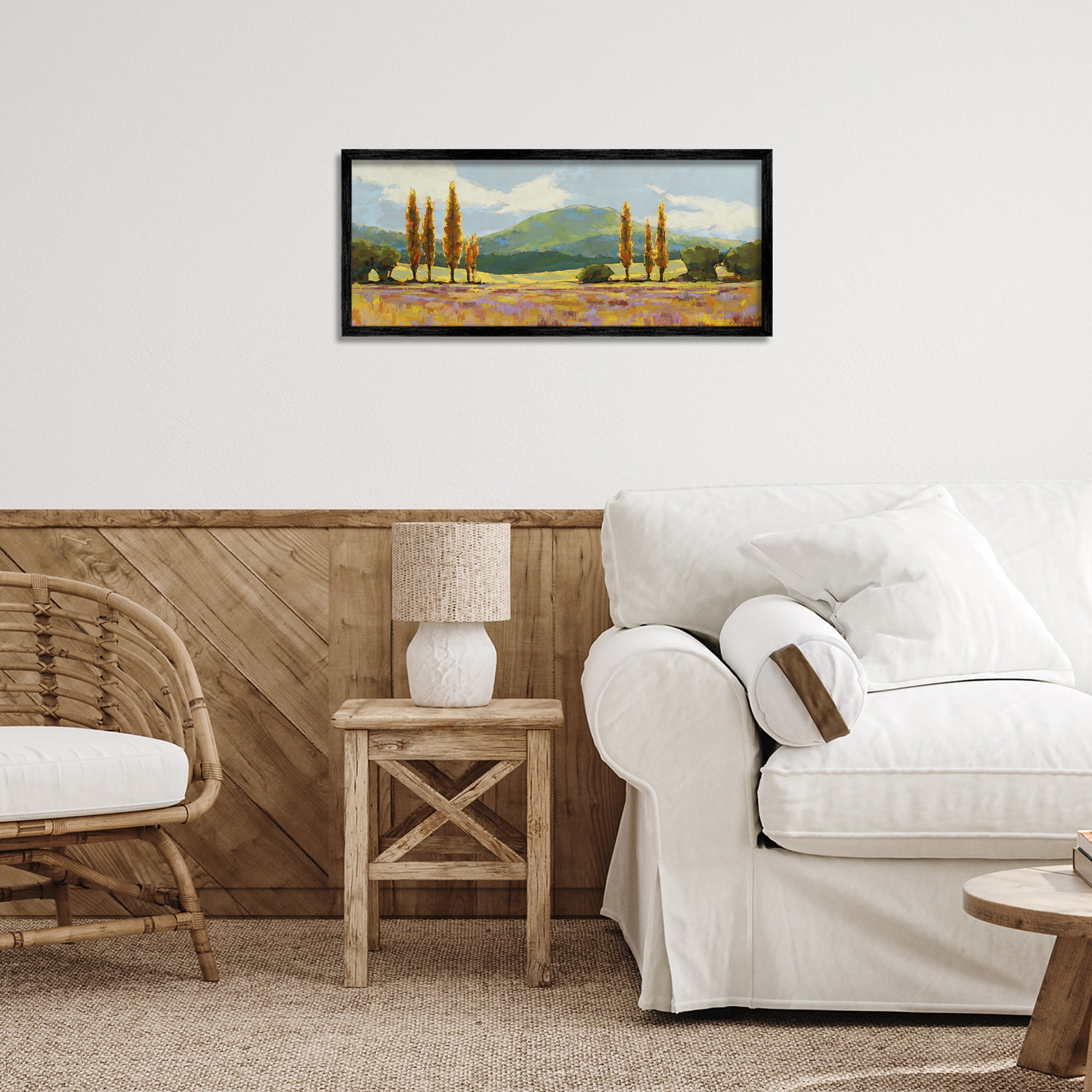 Stupell Industries Countryside with Dabbled Pastels Black Framed Giclee Art, design by Trevor Copenhaver