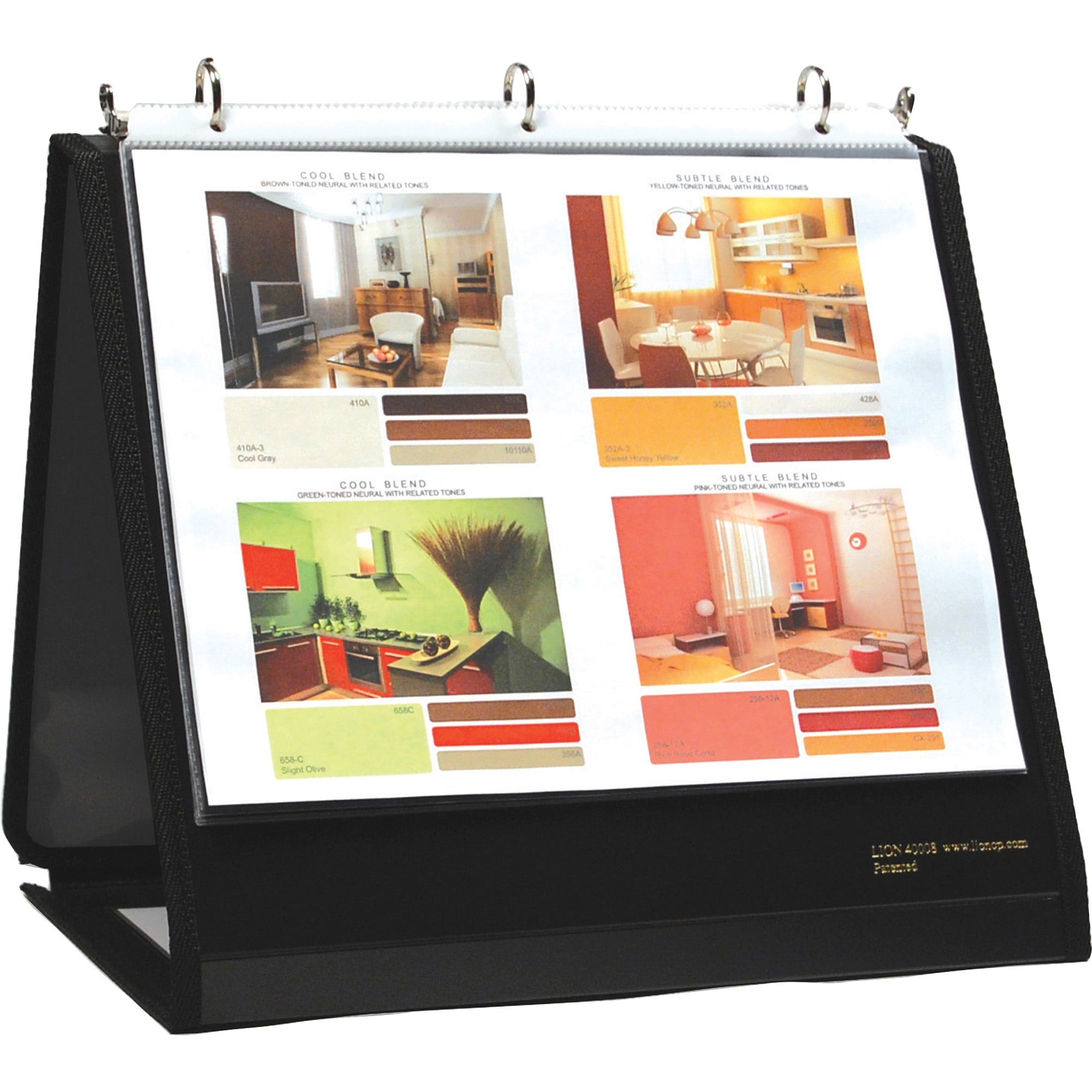 Lion, LIO40009BK, Insta-Cover Round Ring Easel Binder, 1 Each, Black