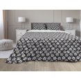 thumbnail image 1 of Floral Comforter & Sham Bedding Set, Cherry Flowers on Dark Blue Toned Background Blooming Spring Nature, 3 pcs Duvet Set Microfiber Filling Quilt, 5 Sizes, Dark Blue Grey Ivory, by Ambesonne, 1 of 4