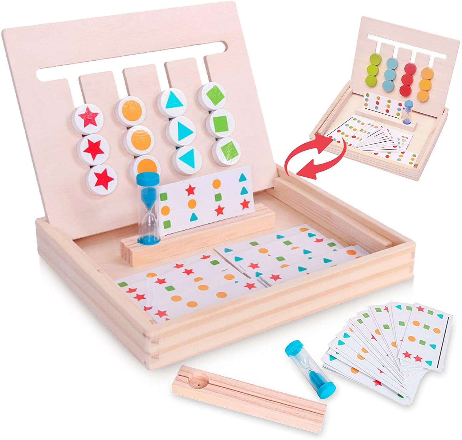 Color Matching Slide Puzzle Board Game For Kids, Montessori Brain Teasers Game For Kids Age 3, 4-880723