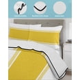 thumbnail image 4 of Quilts Twin Size Bedding Set, Yellow Geometric Lightweight Quilted Comforter, Modern Striped Abstract Art Aesthetics Soft Reversible Bedspread Coverlet with Pillow Covers for All Season, 68" x 86", 4 of 7