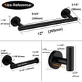 thumbnail image 7 of 3-Pieces Bathroom Hardware Set SUS304 Stainless Steel Round Wall Mounted - Includes 12" Hand Towel Bar, Toilet Paper Holder, Robe Towel Hooks,Bathroom Accessories Kit, 7 of 7