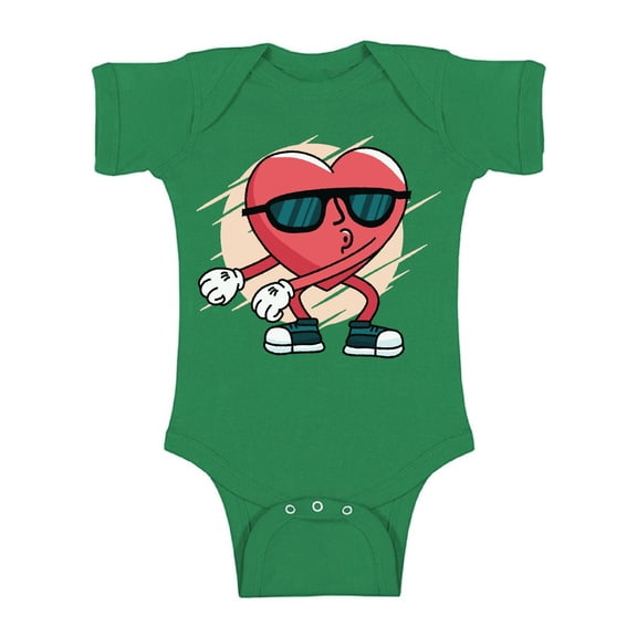 Valentine's Baby Bodysuit Funny Heart Dance Romper Valentine's Day Gifts
