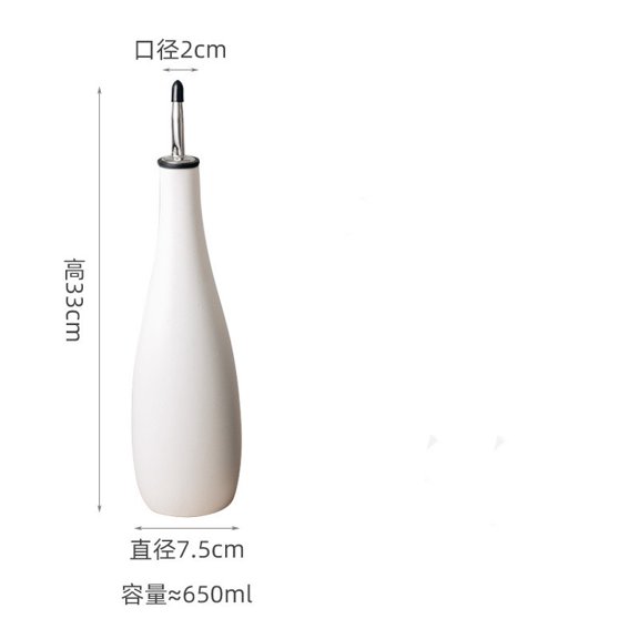 Ceramic Oil Pot, Household Seasoning Bottle, Olive Oil, Vinegar, Dispenser, Kitchen Organizer and Storage Container650ml