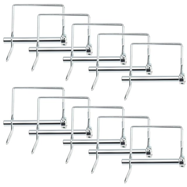 LAICAIW Wire Lock Pin, Shaft Locking Pin, Trailer Coupler Pin, 5/16 Inch Diameter x 2-3/4 Inch Square Lock Pins, with Quick Release Ring (10)