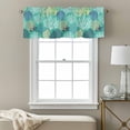 thumbnail image 3 of Aqua Gray Shell Coral Kitchen Curtain Valances for Windows Farmhouse Short Curtains, Coastal Summer Beach Nautical Ocean Rod Pocket Valance Curtain for Bedroom Cafe Living Room 42"x12", 3 of 8