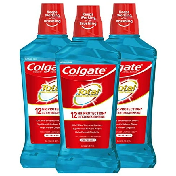 Colgate Total Alcohol Free Mouthwash For Bad Breath, Antibacterial