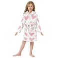 thumbnail image 6 of FORMRS Niños Bathrobe Unisex Hooded Robe Soft Plush Pajamas Sleepwear, Size 2-3T, Hand Drawn Hearts, 6 of 7