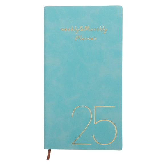 MLINS Blue PU Leather 2025 Planner for Home Use with Unique Design and Efficient Layout, Convenient Size