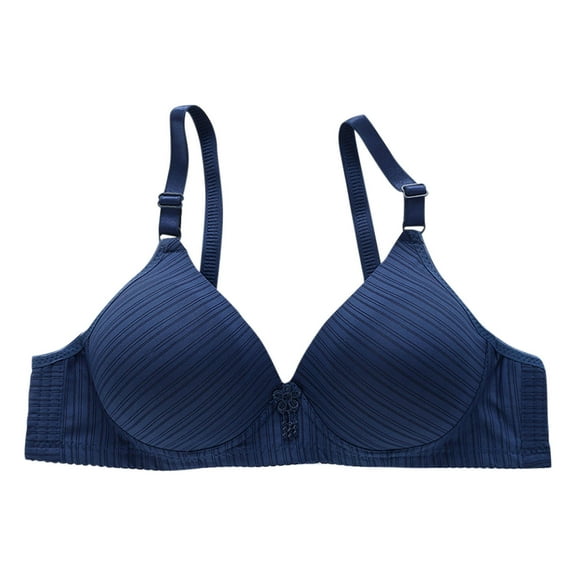 AINIYS Cleavage Bra Soft Cup Bra Wireless Bralette Thin Fabric Bralettes Breathable Everyday Bras Lift and Support Push-Up Bra Secure Fit Bra for Women Dark Blue 36