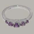 thumbnail image 4 of LBG British Made 18k White Gold Natural Amethyst Womens band Ring - 33 size options - Size 10, 4 of 5