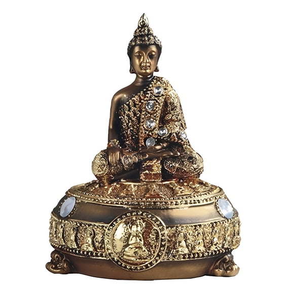 FC Design 5"H Golden Thai Buddha Trinket Box Statue Sculpture Ornament Decoration Home/Room Decor and Unique Gift Ideas for Housewarming, Holidays and Birthdays