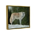 thumbnail image 4 of Stupell Industries Wild Coyote Wolf Gazing Snowy Forest Clearing Painting Metallic Gold Floating Framed Canvas Print Wall Art, Design by David Stribbling, 4 of 5