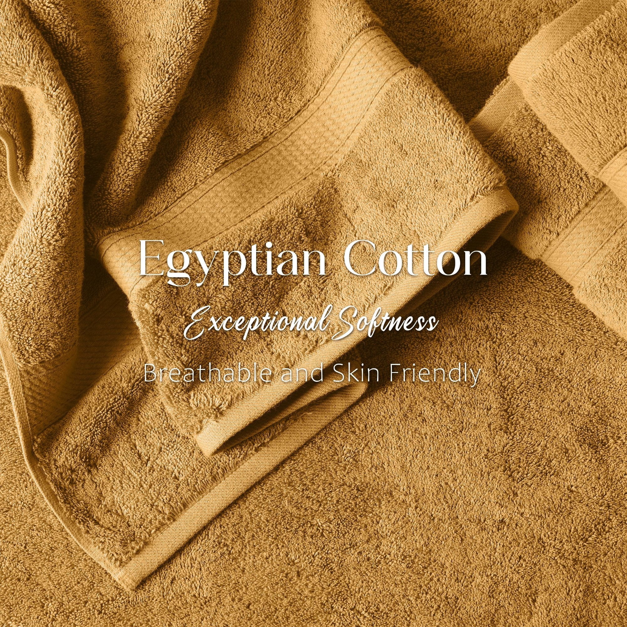 Superior Madeline Egyptian Cotton Ultra-Plush 12-Piece Towel Set, Gold