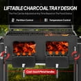 thumbnail image 5 of ROVSUN Charcoal Grill with Two Foldable Side Tables, Extra Large Cooking Area of 794 SQIN, Two Individual Lifting Charcoal Trays, Pull-out Ash Tray, Perfect BBQ Grill for Outdoor Picnic, Black, 5 of 8