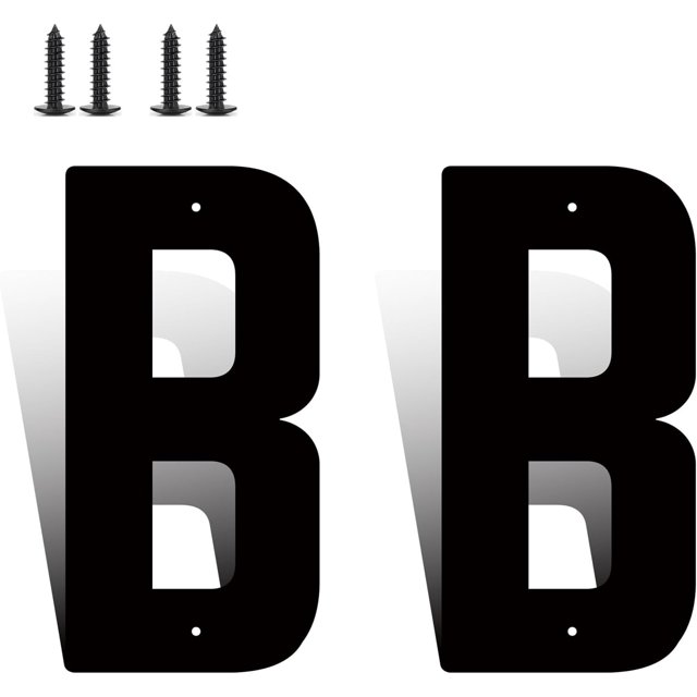 3 Inch Modern Metal House Numbers, Metal Address Numbers and Letters, Black Door Mailbox Number, House Address Letter and Number for Office Home Farm Outside (Double B)