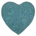 thumbnail image 3 of Home Weavers Modesto Collection Heart Shaped Plush Rug Shower Floor, Bathroom Bath Rug Non-Slip Extra Soft and Absorbent, Machine Washable Heart Shaped Mats for Bathroom Floor 25"x25" Heart, Blue, 3 of 8