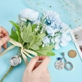 thumbnail image 5 of 1 Set 2Pcs Wedding Bouquet Photo Charms Bouquet Charm for Bride Silver Jewelry Bride Bouquet Wedding Pendant for Wedding Memory Bridal Bouquet Wedding Anniversary DIY Template, 5 of 7