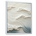 thumbnail image 2 of Designart "Papercut-Style Waves In White And Blue I" Coastal Waves Floater Framed Wall Art Living Room, 2 of 5