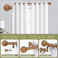 thumbnail image 2 of Wood Boho Curtain Rods for Windows:36-88Inch Wooden Farmhouse Curtain Rod for Bedroom Living Room,Heavy Duty Adjustable Rustic Decorative Drapery Rods with Vintage Imitation Wood Finial,Brown, 2 of 8